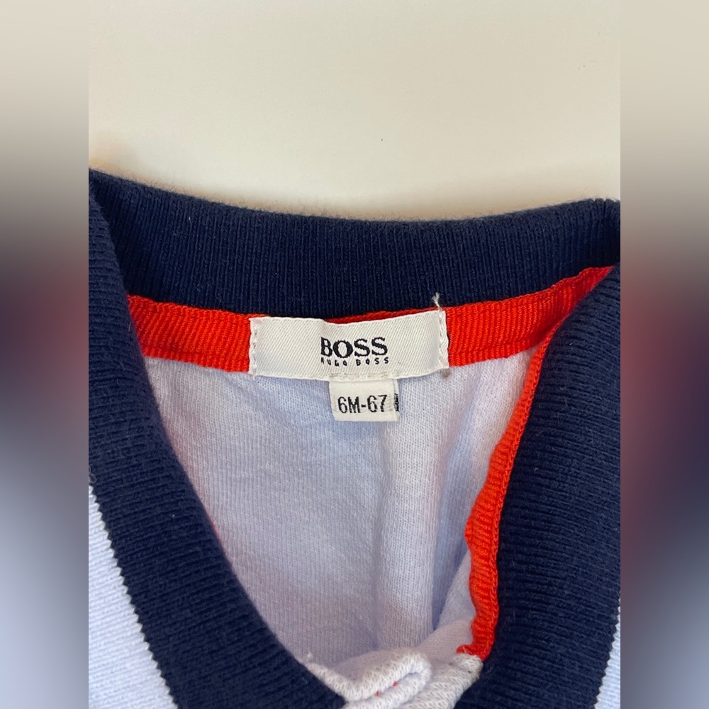 Boss Kid’s Kidswear Logo Overalls‎ Blue and Navy Rompers Size 6 month - Picture 2 of 10